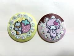 サンリオキャラクターズ 刺繍缶バッジ 2個セットのサムネイル