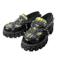 Koi Footwear スタッズ チェック 厚底ローファー - メルカリ