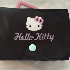 Hello Kitty 折りたたみエコバッグ ブラックのサムネイル