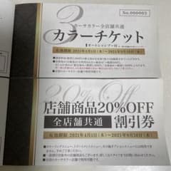 カーサカラー カラーチケット1枚　　　　　　　　　店舗商品20%OFF割引券1枚のサムネイル