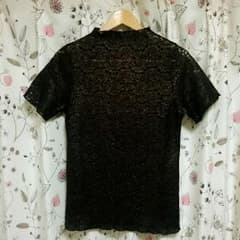 【 連休限定SALE】DHOLIC*パターンレースショートスリーブTシャツのサムネイル