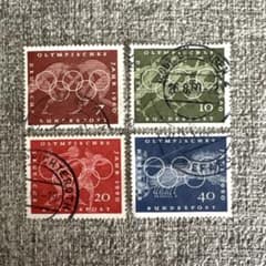 1181 【消印有：海外切手(ドイツ)】 1960年 オリンピックイヤー 4種完