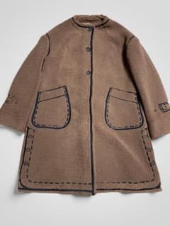 donna SPICCO ボアコート トロンプイユ テディベア ノーカラー - メルカリ