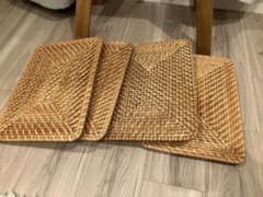 ラタン長方形バスケット用フタ 4枚セットのサムネイル