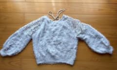 Lilou de chouchou 袖フリルレースフェザーニットトップスのサムネイル