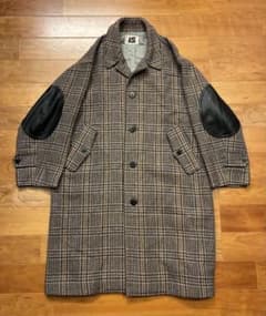 I.S. イッセイミヤケ チェック柄 ウールコート エルボーパッチ 希少 I.S. イッセイミヤケ チェック柄 ウールコート エルボーパッチ M