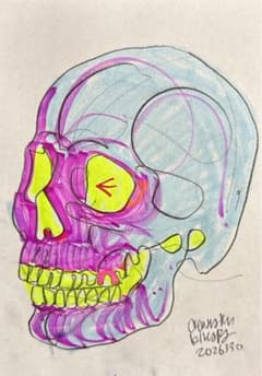 木原千春5分間ドローイング/skullエスキース9 - メルカリ