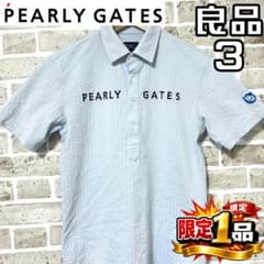 パーリーゲイツ　ポロシャツ　ビッグロゴ PEARLY GATES パーリーゲイツ ポロシャツ ビッグプリント サイズ1