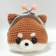 ✿ハンドメイド✿がま口・ポーチ✿手編み・あみぐるみ✿柴犬ちゃん