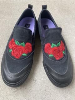 17s 良品 Adidas×ナケル スミス バラ刺繍 スリッポン 黒 26.5㎝ - メルカリ
