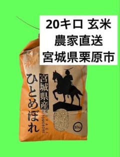 宮城県栗原市産 ひとめぼれ 玄米20Kg 農薬・化学肥料を抑えて栽培