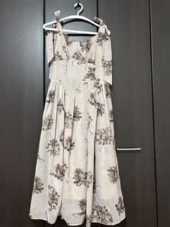 花柄 ノースリーブ ワンピース ベージュのサムネイル