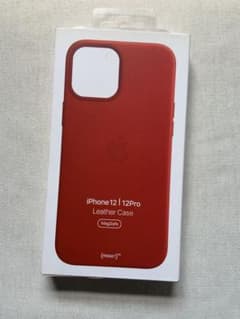 iPhone 12/12Pro レザーケース　レッド 純正のサムネイル