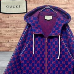 美品☆超希少☆GUCCI ウール×カシミヤ フード パーカー オーバーサイズ 