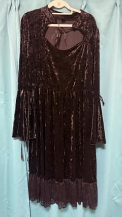 SHEIN CURVE ベロアワンピース ブラックのサムネイル