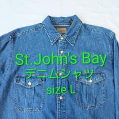 St.John's Bay デニムシャツ サイズL 茶タグ 経年変化 90年代のサムネイル