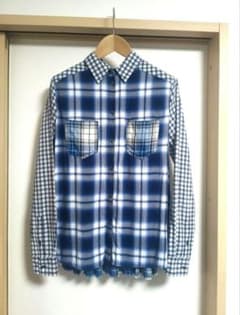 【DIESEL】 ブルー チェック 長袖シャツのサムネイル
