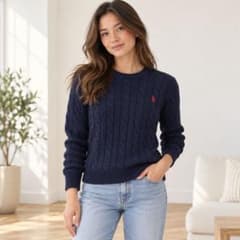 POLO RALPH LAUREN ケーブルニット S ネイビー 新品のサムネイル