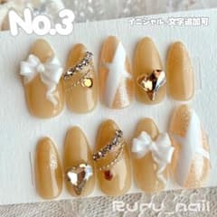 現品】ネイルチップ♡オレンジ 量産型地雷韓国ワンホンイニシャル
