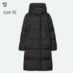 大きいサイズ】ユニクロ+J✨ダウンロングコート フード XL 黒 完売 