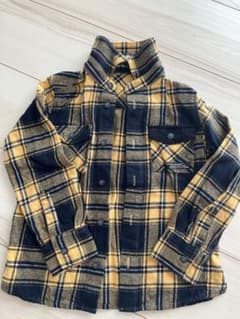 Bebe ネイビーイエローチェックシャツ 120のサムネイル