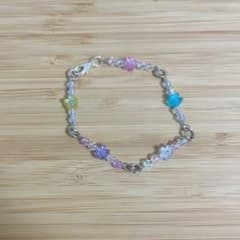 ハンドメイド　ブレスレット　クリア　お花のサムネイル