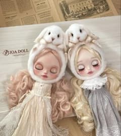 うさぎのふわふわ帽子 ブライスアウトフィット ハンドメイドのサムネイル