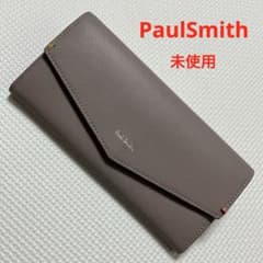 未使用 PaulSmithポールスミス レザー長財布 グレージュ レター型 