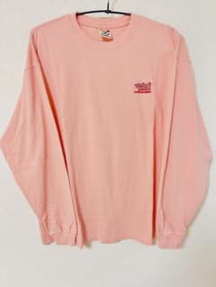ピンク 長袖 Tシャツ ロゴ刺繍 バックプリント フリーサイズのサムネイル