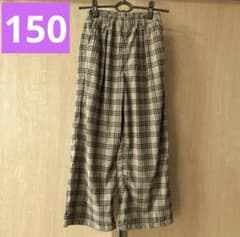 （中古品）チェック柄 コーデュロイ ロングパンツ 女の子　150
