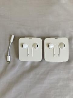 Apple Lightning純正イヤホン２個、3.5mmアダプタセットのサムネイル