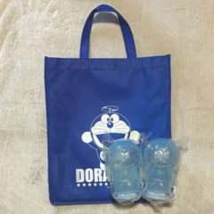 ドラえもん 貯金箱 ソフビ　クリア2個セット トートバッグ付き