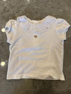 familiar 半袖Tシャツ フリル襟 ホワイトのサムネイル