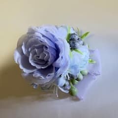 コサージュ ブローチ アーティシャルフラワー ブルーのサムネイル