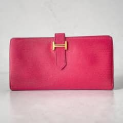 新型金具✨ HERMESエルメス ベアンスフレローズショッキング レザー長