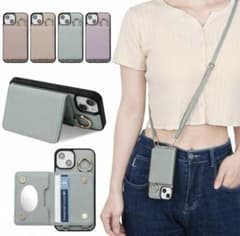 新品未使用 スマホケース ストラップ 付き  ミラー付きのサムネイル