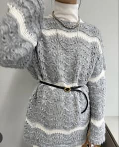 SHENERY 透かし柄 チュニック ニット グレーシーナリーのサムネイル