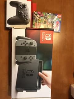 Nintendo Switch グレー　純正プロコン　スプラトゥーン 2のサムネイル