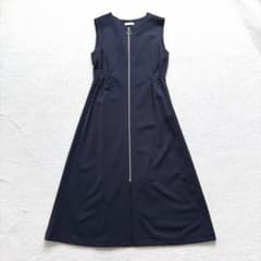 Loungedress✨ノースリーブ ジップワンピース ネイビー　フロントZIP Loungedress ノースリーブ ジップワンピース フロントジップ ネイビー