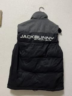 ジャックバニー ウール×ナイロン 中綿ベスト /5 黒×グレー パーリー