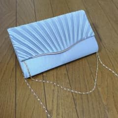 パーティバッグ　クラッチバッグ　ショルダーバッグ　シルバーグレーのサムネイル