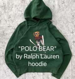 希少美品Ralph Lauren Polo Bear前V パーカーグリーンM短丈 - メルカリ