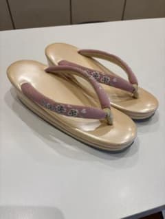 ピンク 花柄 草履 Ｌサイズのサムネイル