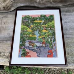 バリ島 風景画 バティック画 額装 - メルカリ