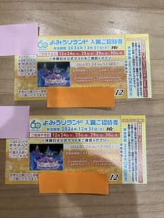読売ランド入園招待券　ペアのサムネイル