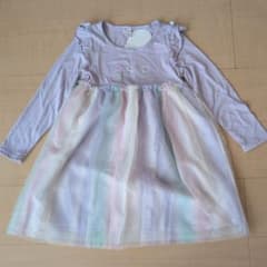 新品 長袖ワンピース 120cm パステルチュールのサムネイル