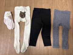 【まとめ売り】ジェラートピケ靴下／GAPくまタイツ／UNIQLOレギンス2点のサムネイル