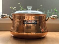 PASTEL COPPER 寸胴鍋 ガラス蓋付き PASTEL COPPER 両手鍋 槌目仕上げ ガラス蓋付き - メルカリ