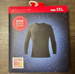 ユニクロ ヒートテック 超極暖ウルトラウォーム クルーネックT 3XL ブラックのサムネイル