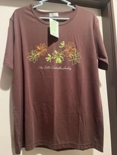 ブラウン フラワー プリント 半袖Tシャツのサムネイル